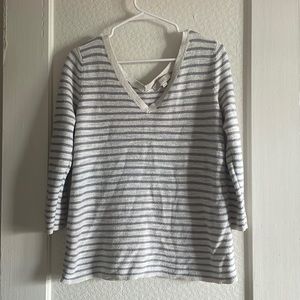Striped Double v-neck Sweater from Loft